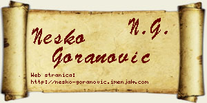Neško Goranović vizit kartica